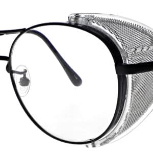 RX-M200-BK-BULK-Metal-Safety-Glasses-with-mesh-side-shield-black-angle-left